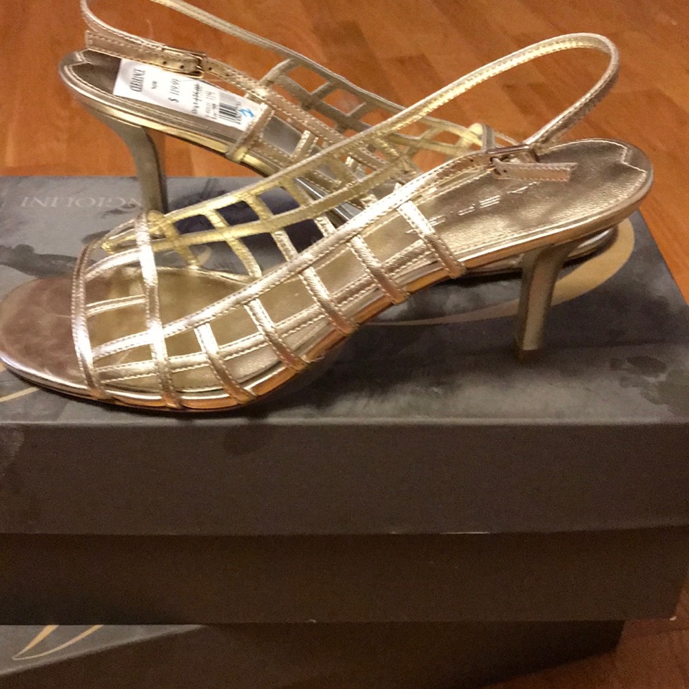 Via Spiga Gold Strappy Sandals